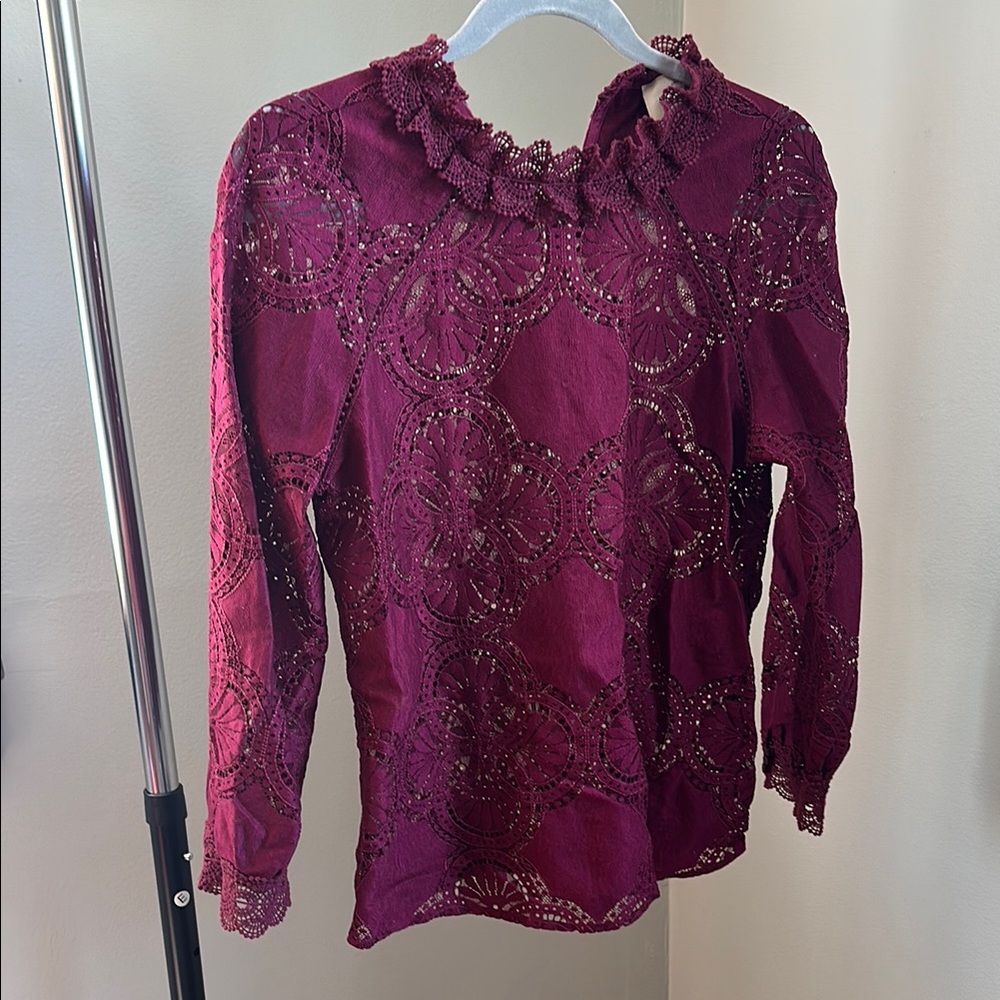 Elegant Lace Burgundy Top